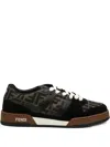 Fendi Match Ff Jacquard Fabric And Suede Sneakers In Multi