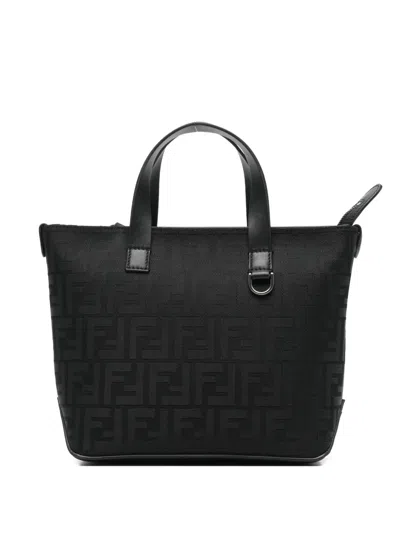 Fendi Monogram-pattern Tote Bag In Black