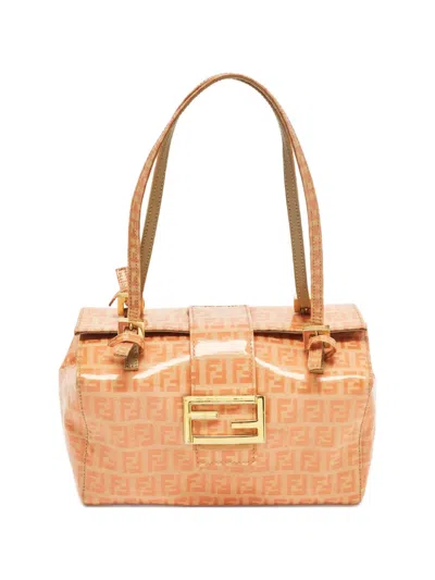 Pre-owned Fendi Monogram-pattern Tote Bag In Orange