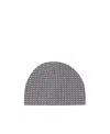 Fendi Monogram-pattern Wool Beanie In Gray