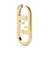 Fendi Monogram-plaque Push-lock Earring In Yellow