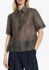 Fendi Grid-pattern Polo Top