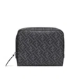 Fendi Grey Fabric Toiletry Case In Black