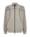 Fendi Windbreaker Nylon Bomber Jacket With Monogram In Nude