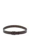 Fendi Ff Reversible Belt In Brown