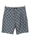 Fendi Monogram-print Silk Shorts In Blue