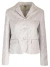 Fendi Crepe Satin Blazer In Grey