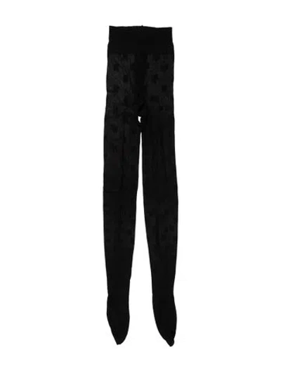 Pre-owned Fendi Monogram Stockings In Black