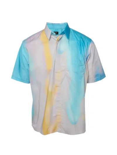 Pre-owned Fendi Monogram Tie-dye Shirt In Blue