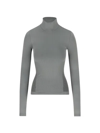 Fendi Monogram Turtleneck Top In Gray
