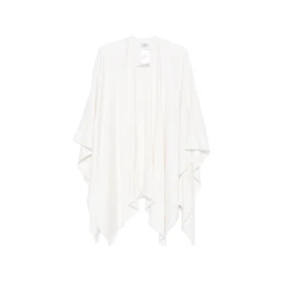Fendi Monogram-jacquard Fringed Poncho In White