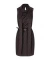 Fendi Crepe Satin Mini Dress In Black