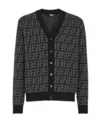 Fendi Monogrammed Button-up Cardigan In Black