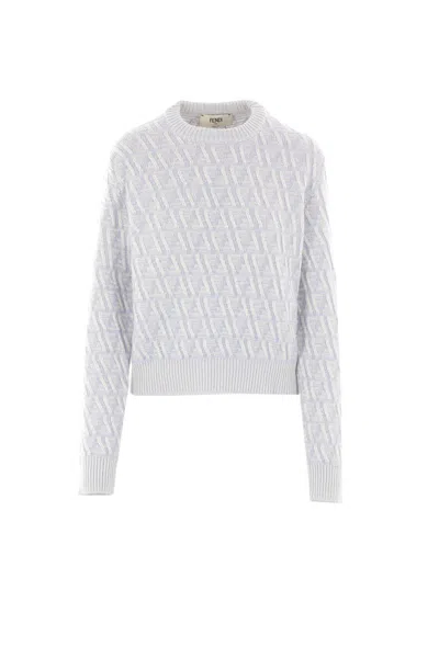 FENDI MONOGRAMMED CREWNECK KNITTED JUMPER