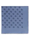 Fendi Women's Wool And Silk Blend Shawl In Blue