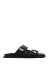 Fendi Monogrammed Slides In Black