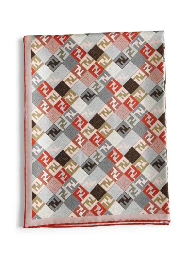 Fendi Monogrammed Square Scarf In Multi