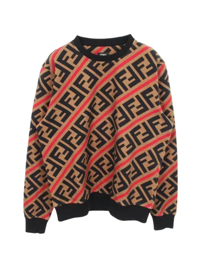 Pre-owned Fendi Monogram-pattern Sweater In Neutrals