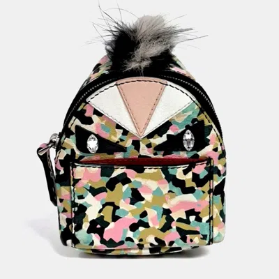 Pre-owned Fendi Monster Backpack Bag Charm And Keyring In Multi