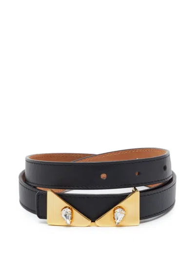Pre-owned Fendi Monster Eyes Belt In Black