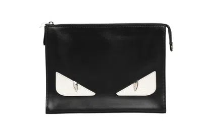 Pre-owned Fendi Monster Eyes Clutch Women's Bag () In Black