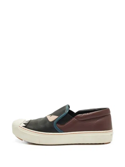 Pre-owned Fendi Monster Eyes Sneakers In Black