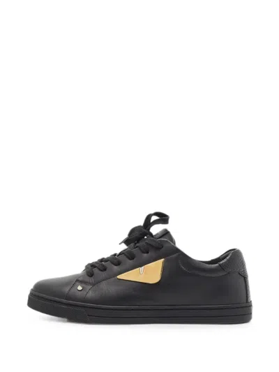 Pre-owned Fendi Monster Eyes Sneakers In Black