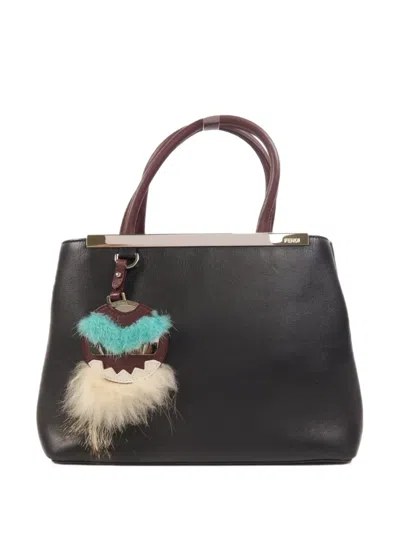 Pre-owned Fendi Monster Mirror Tote Bag In Black