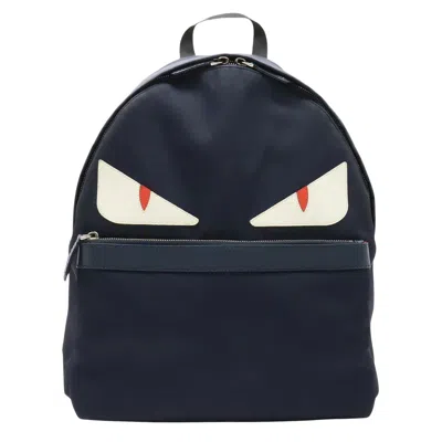 Fendi Monster Navy Synthetic Backpack Bag ()