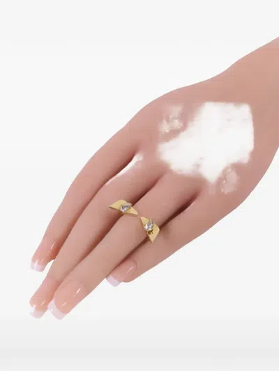 Pre-owned Fendi Monster Ring In Gold
