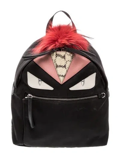 Pre-owned Fendi Monsters Backpack In Black