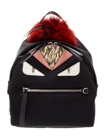 Pre-owned Fendi Monsters Backpack In Black