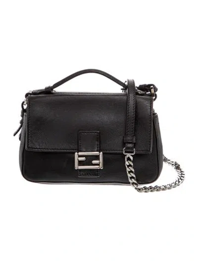 Pre-owned Fendi Monsters Baguette In Black