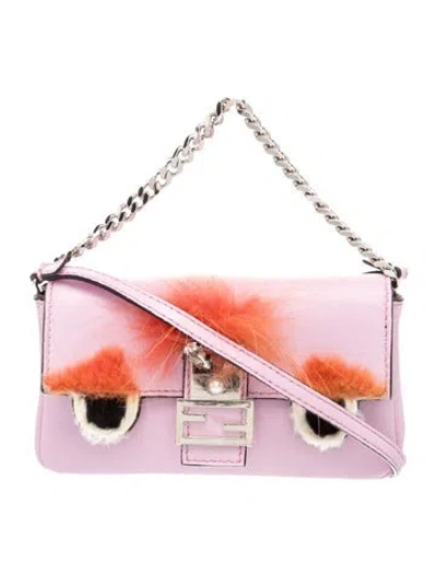 Pre-owned Fendi Monsters Baguette W/ Tags In Pink