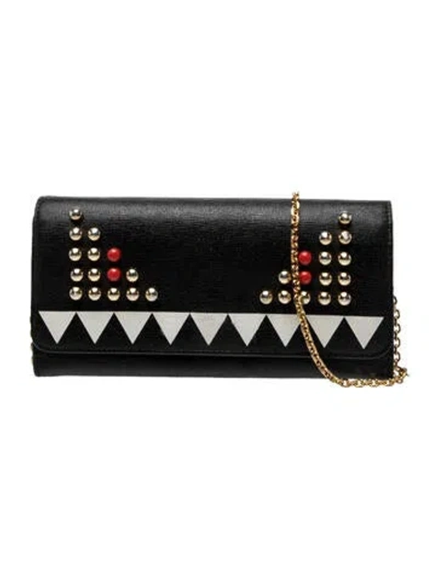 Pre-owned Fendi Monsters Clutch In Black