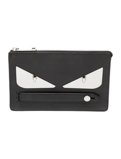 Pre-owned Fendi Monsters Clutch In Black