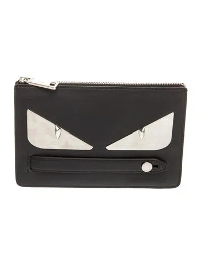 Pre-owned Fendi Monsters Clutch In Black
