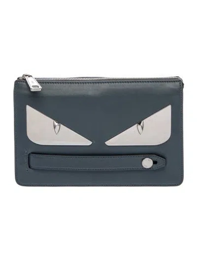 Pre-owned Fendi Monsters Clutch In Blue