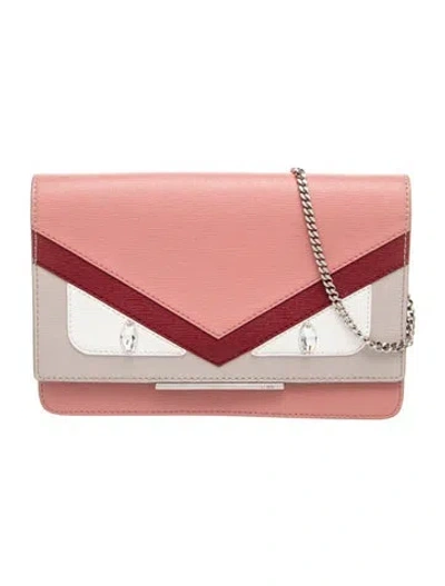 Pre-owned Fendi Monsters Clutch Small In Pink