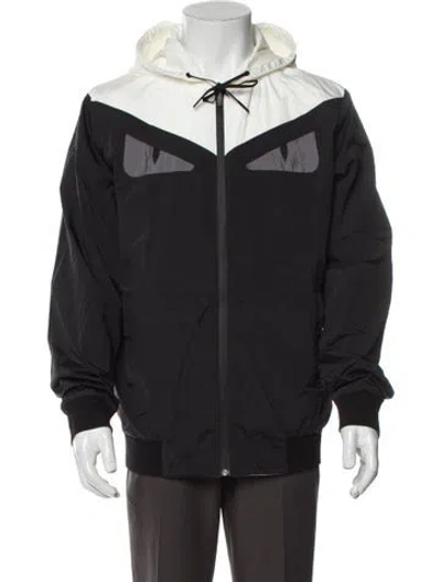 Pre-owned Fendi Monsters Jacket Monsters Motif Windbreaker W/ Tags In Gray