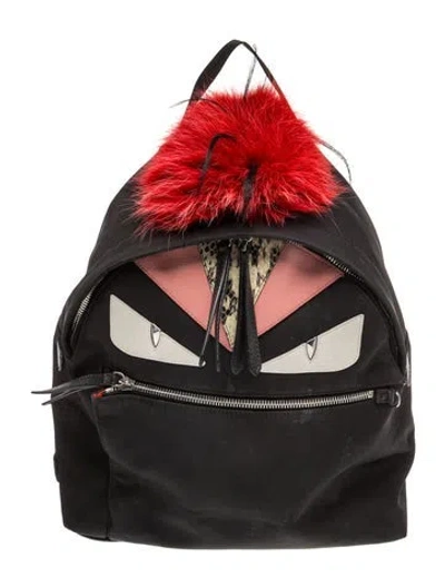 Pre-owned Fendi Monsters Monster Backpack In Black