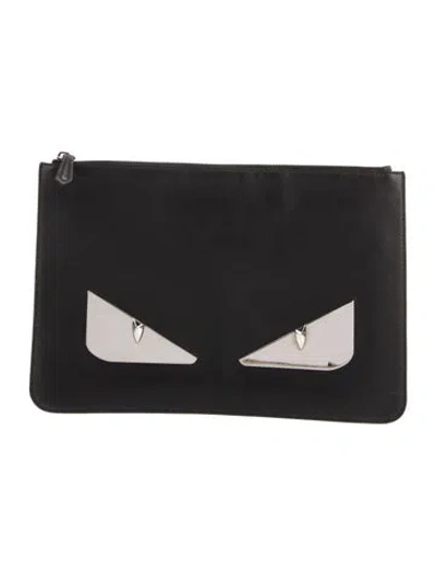 Pre-owned Fendi Monsters Monster Clutch In Black