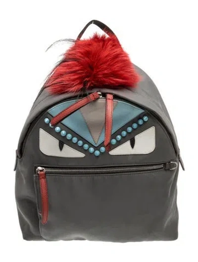 Pre-owned Fendi Monsters Monster Eyes Backpack In Grey