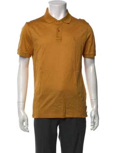 Pre-owned Fendi Monsters Motif Collar Polo Shirt In Yellow