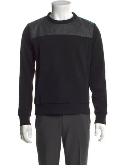 Pre-owned Fendi Monsters Motif Crew Neck Sweatshirt In Black