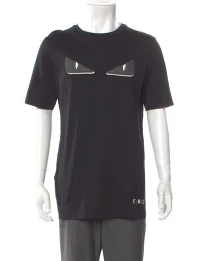 Pre-owned Fendi Monsters Motif Crew Neck T-shirt In Black