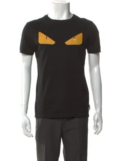 Pre-owned Fendi Monsters Motif Crew Neck T-shirt In Black