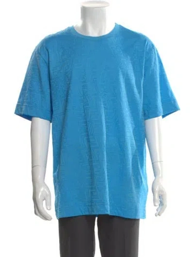 Pre-owned Fendi Monsters Motif Crew Neck T-shirt In Blue