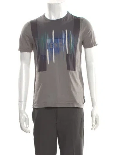 Pre-owned Fendi Monsters Motif Crew Neck T-shirt In Gray