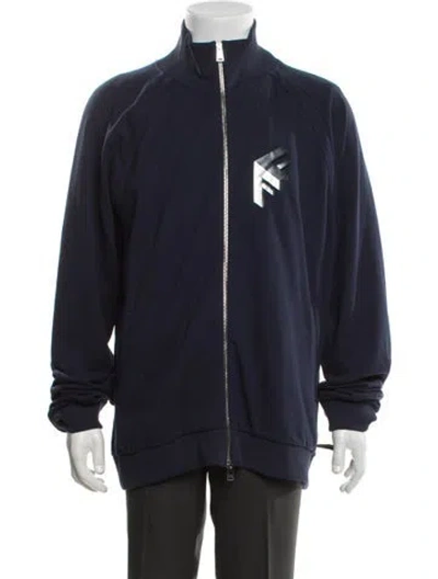 Pre-owned Fendi Monsters Motif Jacket In Blue
